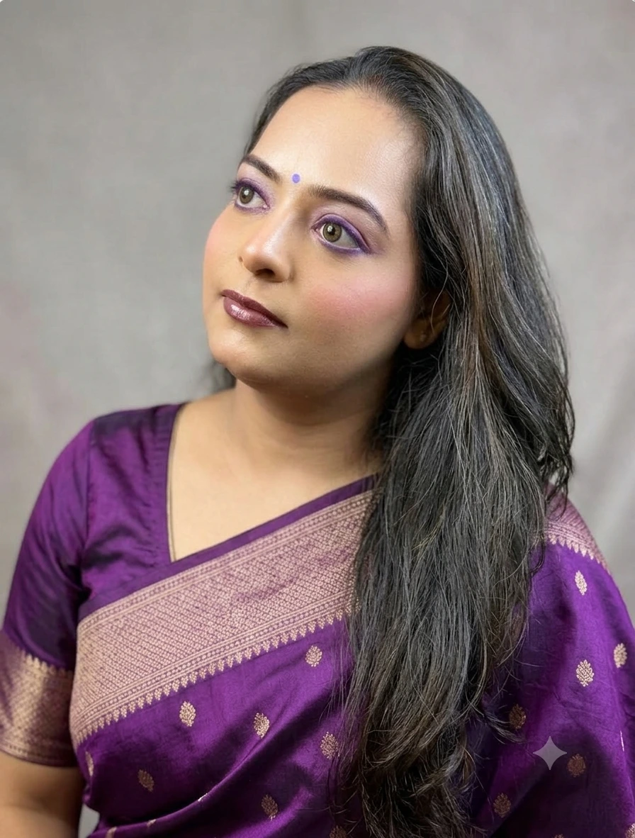 Portrait of Sandhya Ramwani, freelance makeup artist in Agra